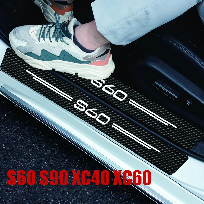 

Car Door Sill Threshold Stickers Decals Protection Bumper Sticker Waterproof For Volvo S60 S90 XC40 XC60 With 4 PCs/set Style