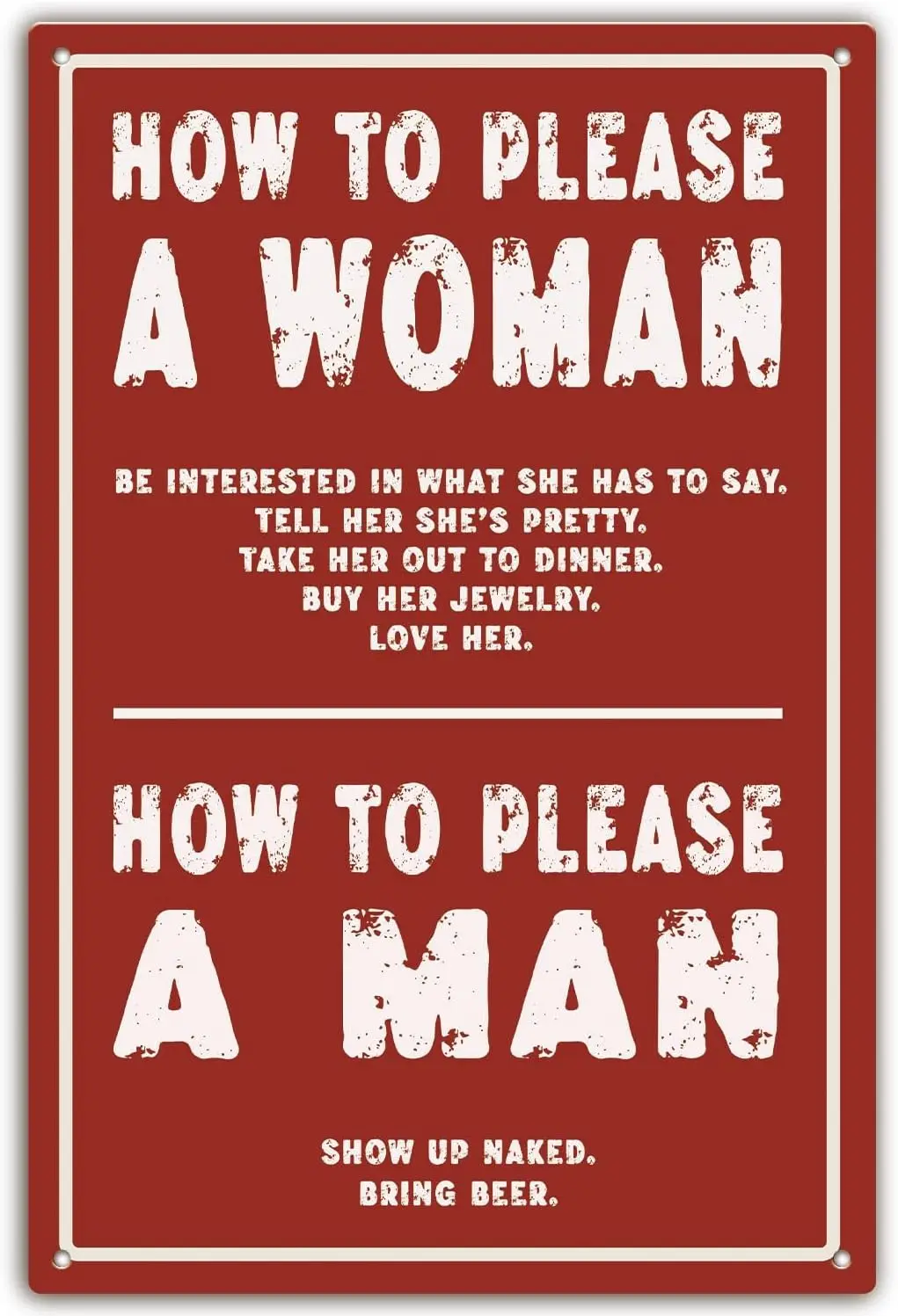 Забавный Vntge Metl Tn Sgns How To Plese Womn nd Mn Sgn Mr Cve Br rt Decorton Home Ktchen Bedroom Wll 20x30 см