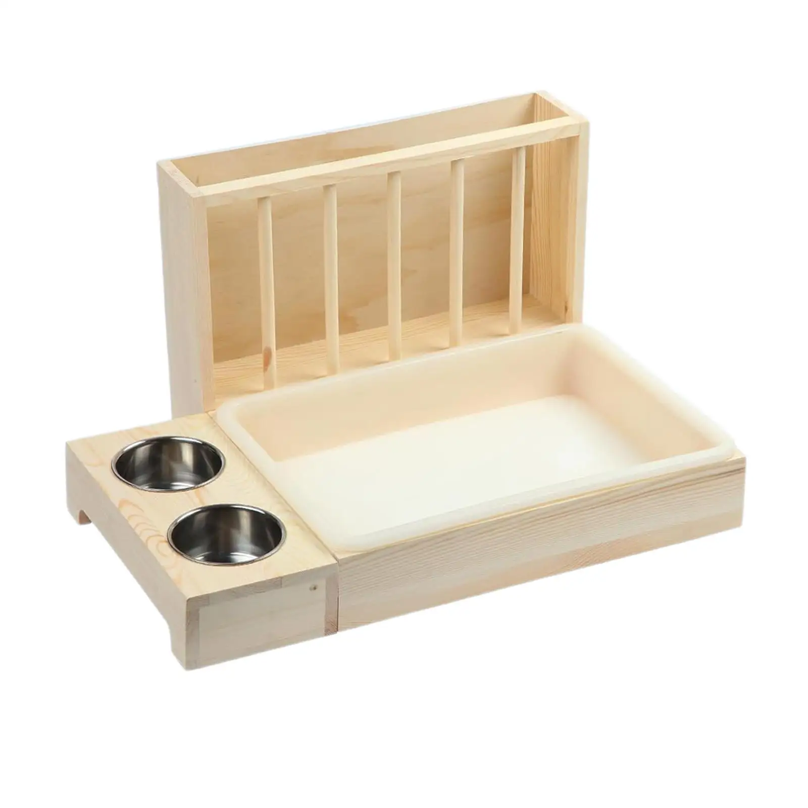 Деревянная подставка в виде зайчика для маленьких животных