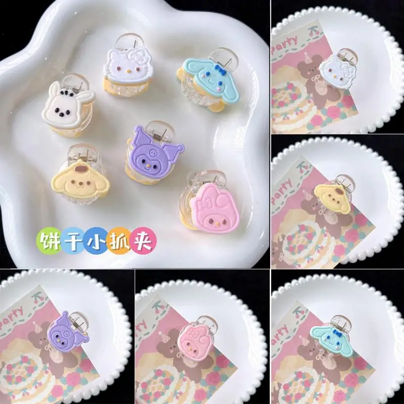 

Заколка для волос Kawaii Kt Melody Kuromi Cinnamoroll Mini Grip Clip Sweet pompurin, детская мультяшная челка, Шпилька для волос, аксессуары для волос, подарок для девоче...