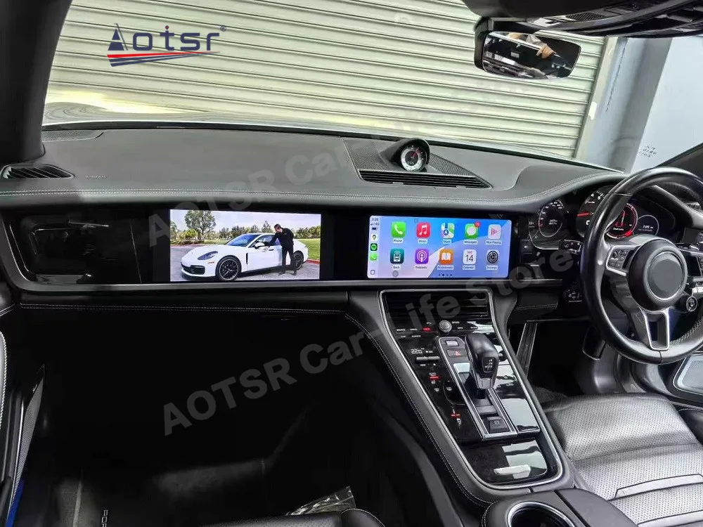 Фото Двухэкранный мультимедийный GPS-навигатор на Android 15 для Porsche Panamera 2017-2023: автомагнитола, стереоресивер, головное устройство №4