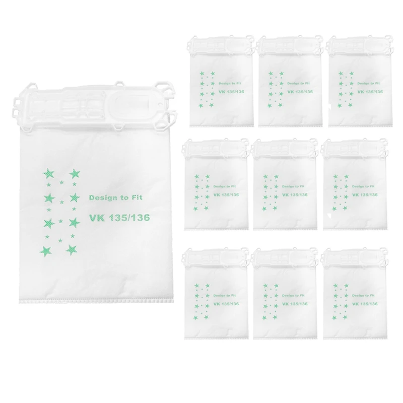 

TOP!-10 Pcs Vacuum Cleaner Accessories Dust Bags For Vorwerk VK135 VK136 FP135 FP136 Vacuum Cleaner Spare Parts