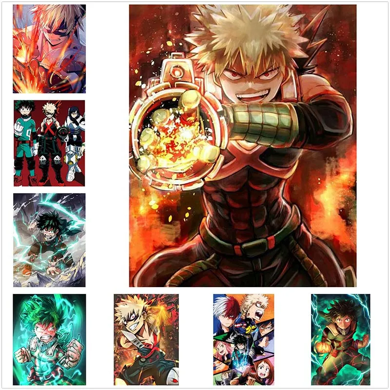 

Набор для алмазной вышивки «сделай сам», Набор для вышивки крестиком 5D из японского аниме боку без героев академии, домашний декор