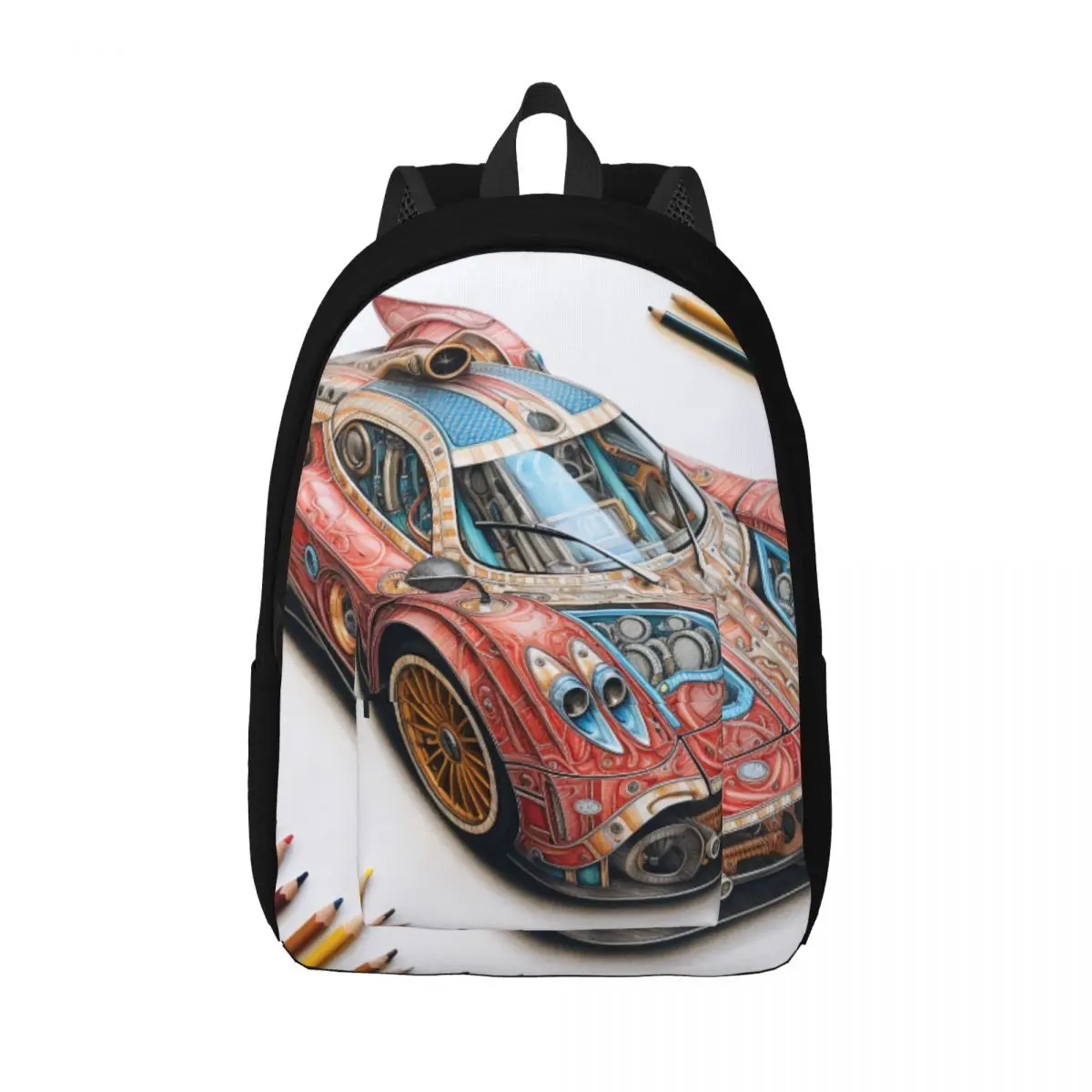 

Скоростные спортивные автомобильные холщовые рюкзаки карандаш художественный цветной мультяшный Треккинговый прочный рюкзак элегантные сумки