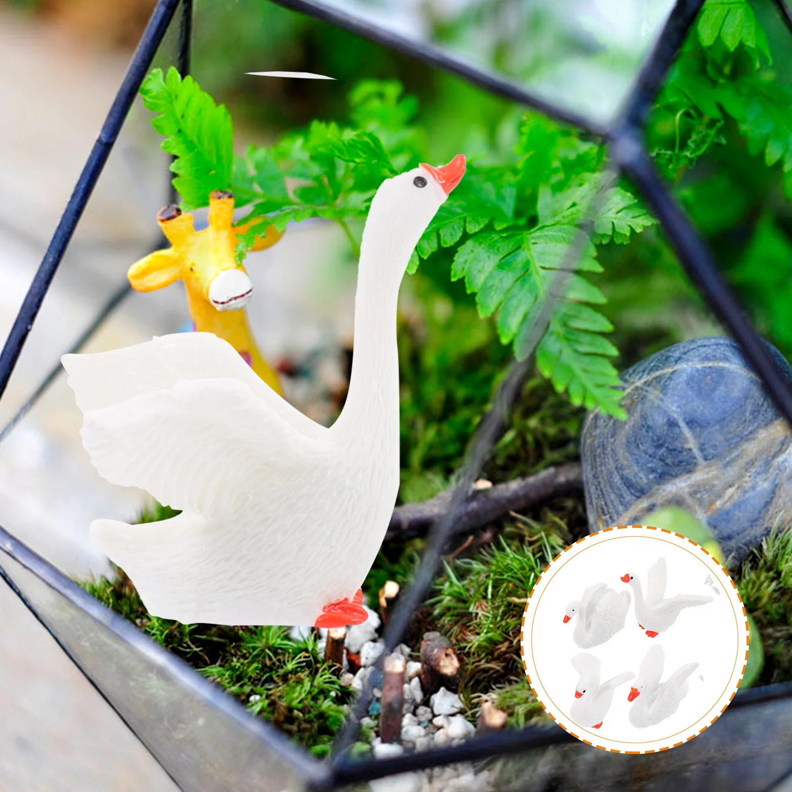 

Swan Resin Miniature Mini Ornaments Crafts Micro Landscape Decoration Decor Statue Bonsai Craft Figurine