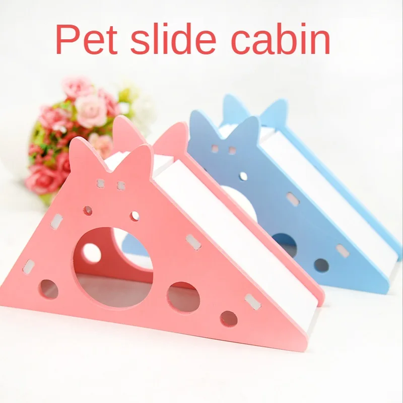 

Assembled Pet Hamster Slide Toy Guinea Pig Golden Bear Breathable Color Cottage Slide Toy Small Pet Hamster Supplies Accessories