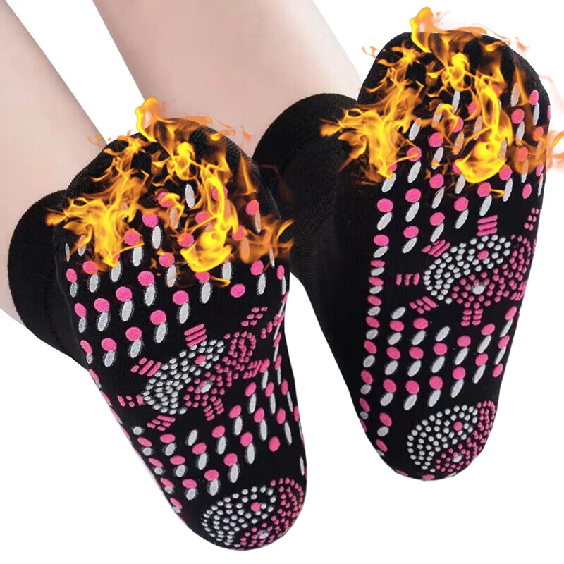 1 pair Unisex Self-heating Magnetic Therapy Care Socks Winter Elastic Slimming Breathable Comfortable Warm Sports Massage Socks