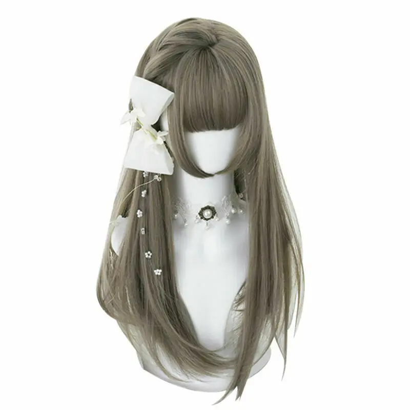 

Cosplaymix 55 CM Lolita Cute Multi-Color Long Curly Bangs Party Japan Synthetic Wig Women Cosplay +Cap