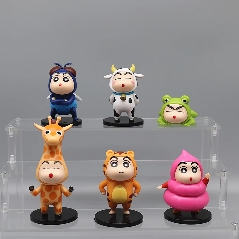 

Crayon Shin Chan Cos Animal Giraffe Frog Tiger Anime Figure Kawaii Doll Figurines Collection Cartoon Movie Peripheral Toy Gifts