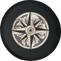 nautical spare tire cover compass vintage tire cover for jeep camper suv with or without backup camera hole