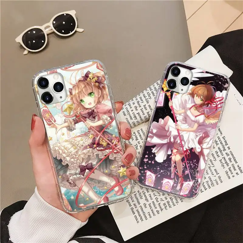 

Card Captor Sakura Anime Phone Case Transparent soft For iphone 12 11 13 7 8 6 s plus x xs xr pro max mini