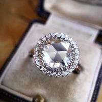 hoyon new 3carat simulation flash diamond ring for women jewelry retro large diamond wedding engagement ring gift for girlfriend