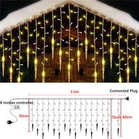 holiday ice pick snowflake led string fairy lights garland christmas decorations for home wedding garden decor curtain lights