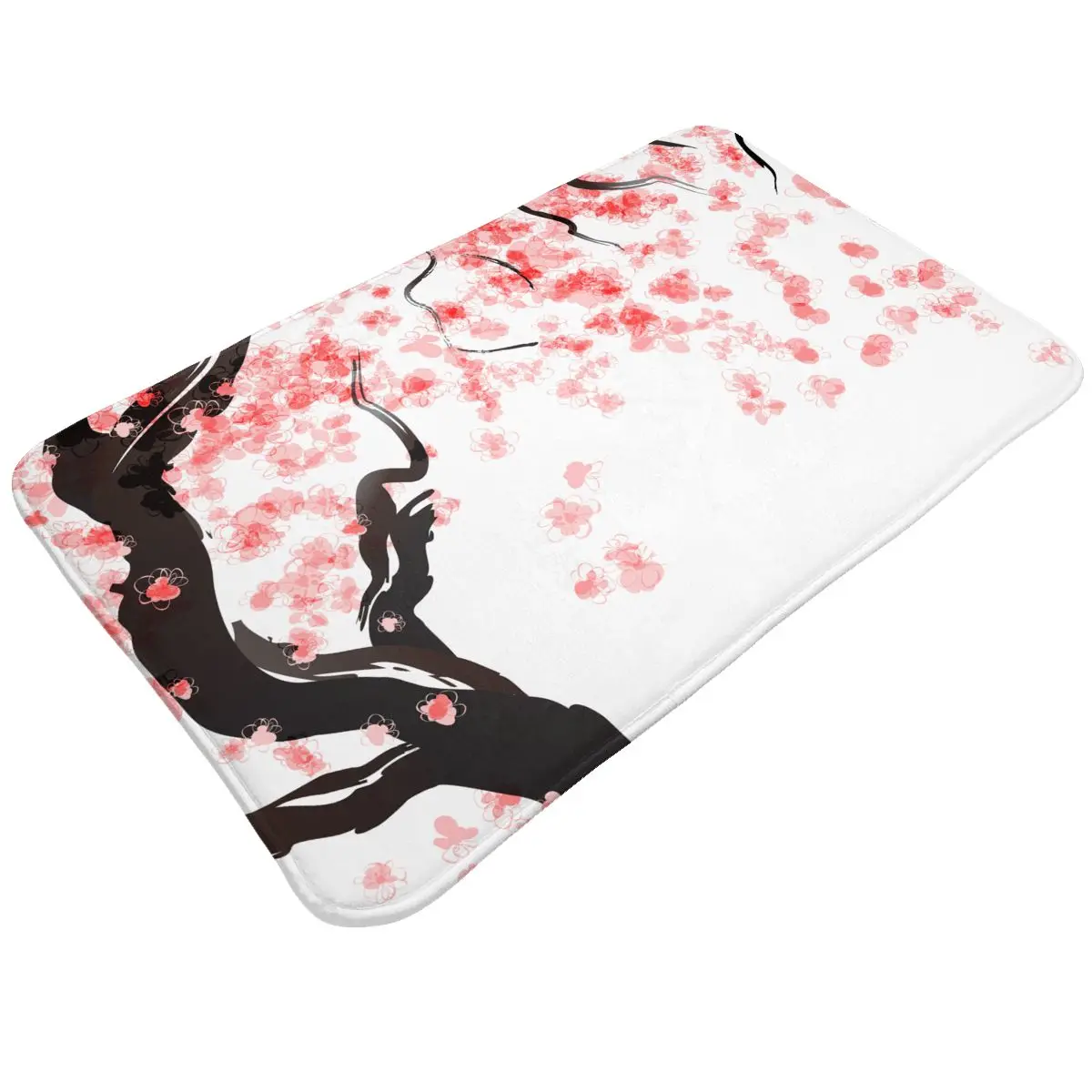 

Japanese Cherry Blossom Bathroom Rugs Soft Absorbent Bath Rugs, Non-Slip Shower Carpet Bath Mats for Bathroom Floor Tub Shower