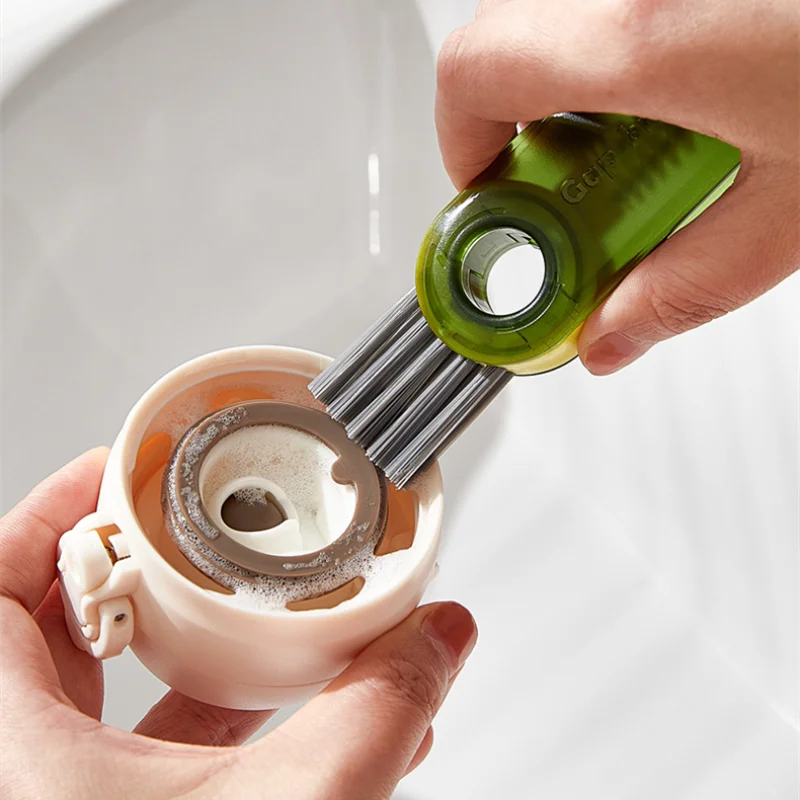 

Cup Lid Brush 3-in-1 Thermos Cup Lid Gap Cleaner Scrub Cup Bendable Cleaning Supplies Brush Cleaner Dust Cleaner