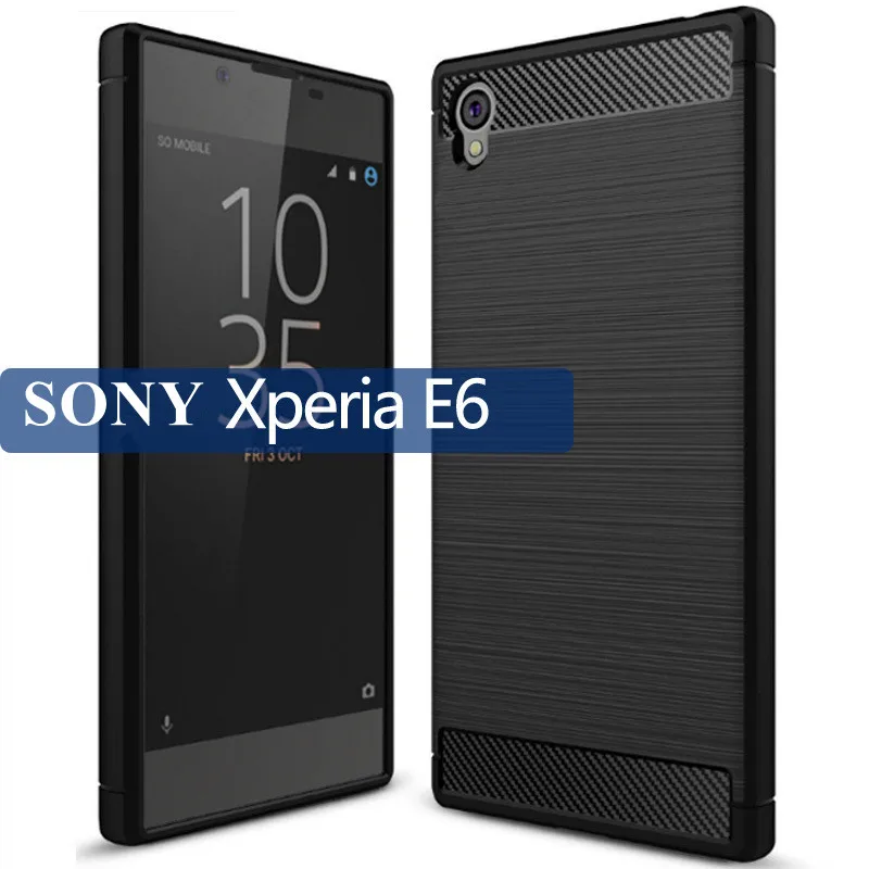 

For Sony Xperia E6 Silicone Case Carbon Fiber Cover for Sony Xperia e6 Full Protection Phone Case Shockproof Bumper
