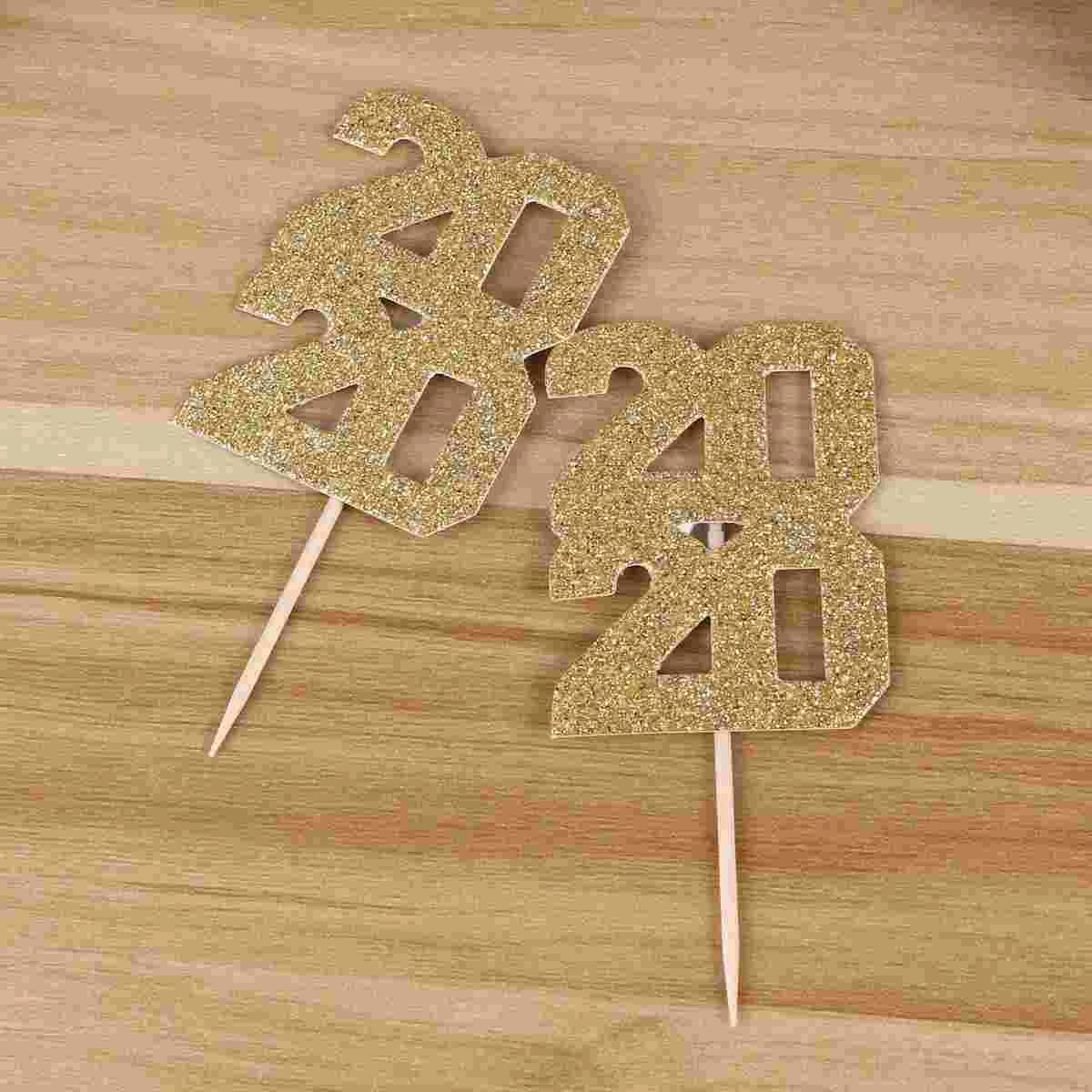 

30pcs New Year Party Favors Cake Picks New Year Cupcake Pick New Year Party Decoration New Year Cake Decoration