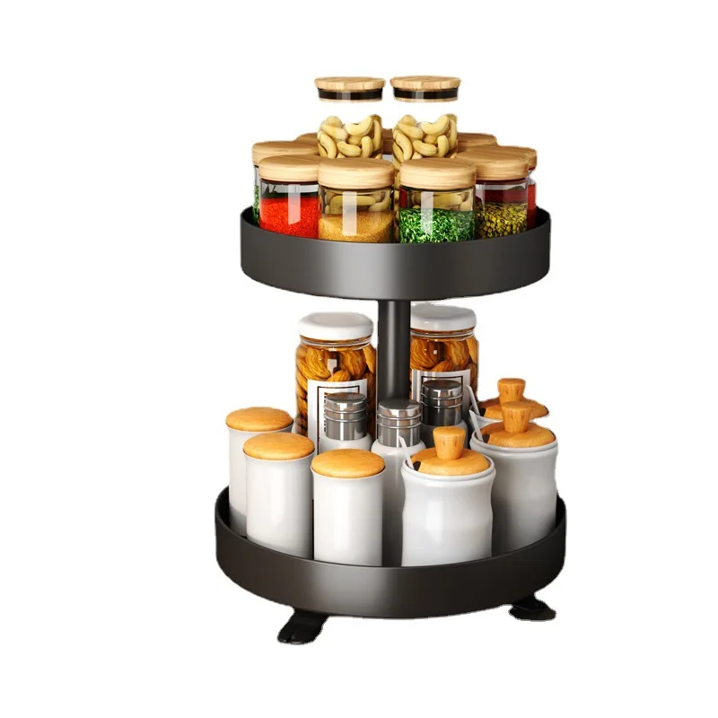 

2023 Year Aoliviya Official New Rotating Spice Rack Kitchen Countertop Multi-Functional Soy Sauce Bottle Seasoning Box Rack Livi