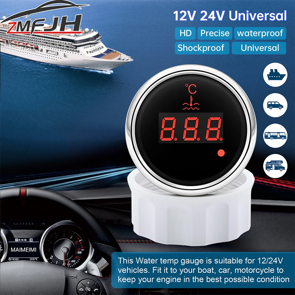 2'❒ мм датчик температуры воды с красной светодиодной подсветкой 0 ~ 120 Celsuis