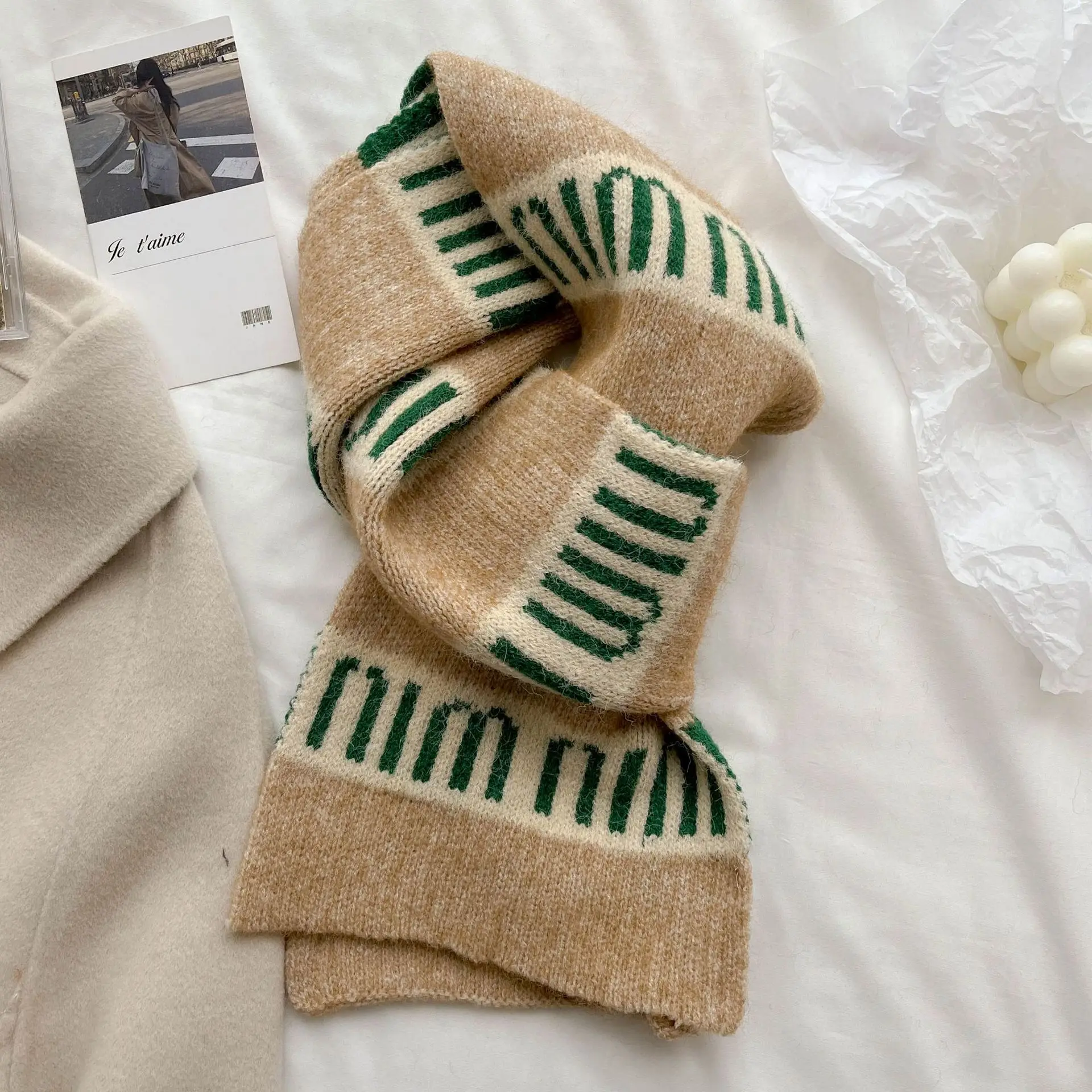 

Winter Warm Wool Scarf Women 2022 Fashion Korean Neckerchief Soft Stoles Foulard Bufanda Skinny Scarves Shawl Wraps pashmina