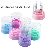 48 holes nail drill bit holder storage case stand display milling cutter box manicure empty display holder acrylic container