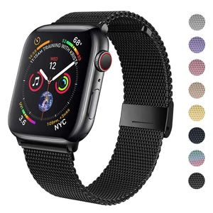 Ремешок магнитный для Apple watch Band 44 мм 40 мм 45 мм 41 мм 42 мм 38 мм, браслет из нержавеющей стали для iWatch Series 3 4 5 6 se 7