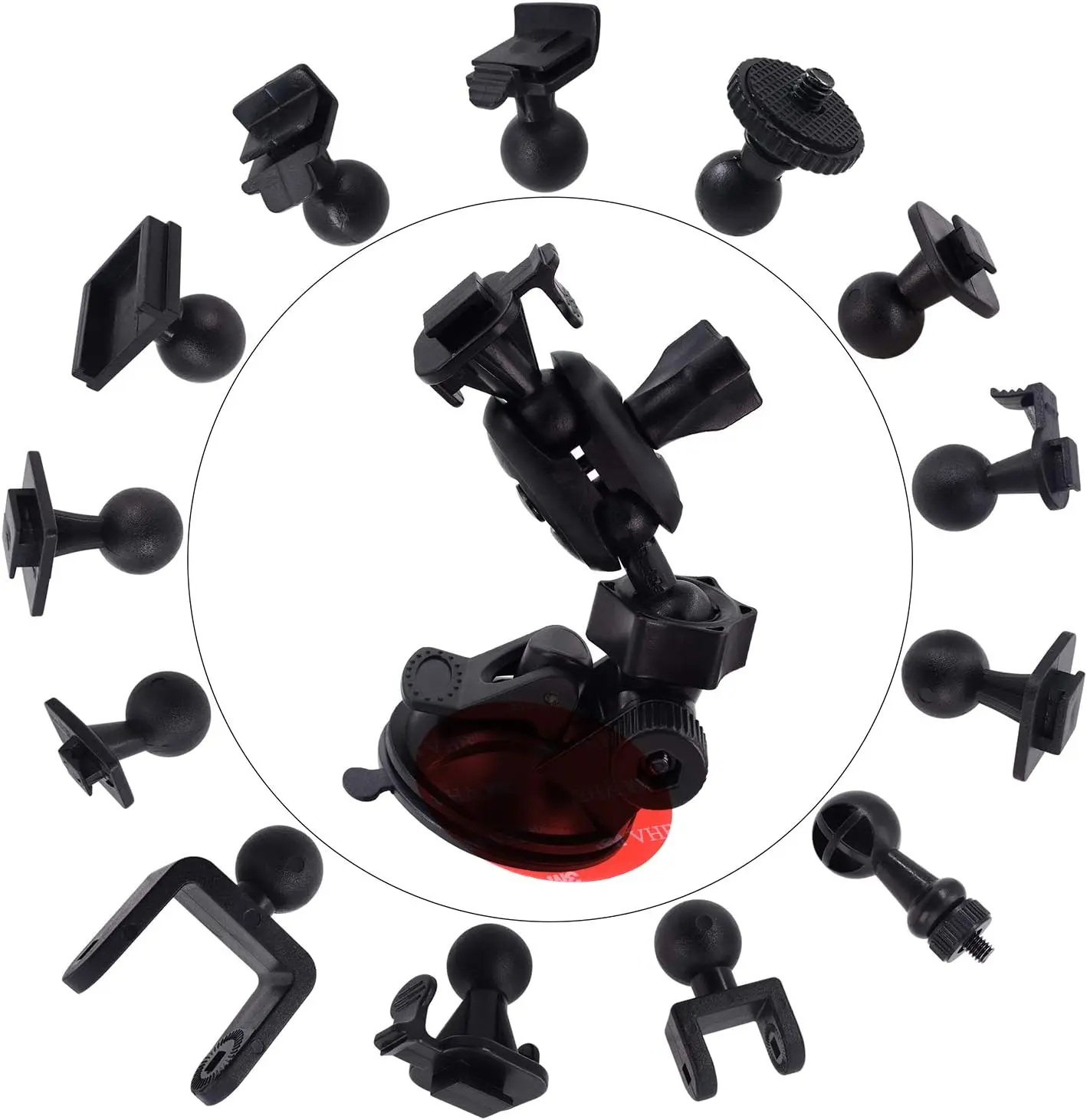 

Держатель для видеорегистратора на присоске на лобовое стекло-держатель для приборной панели с различными соединениями подходит для 99% видеорегистраторов