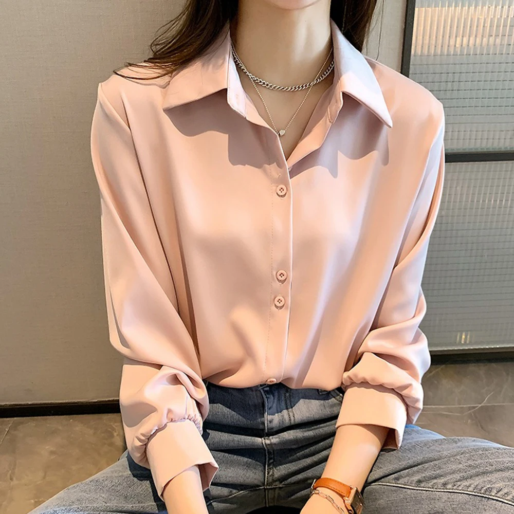 

Chiffon Shirt Women 2022 Spring New Design Sense Korean Fashion Blouse Professional Temperament Texture Female Long-sleeved Top