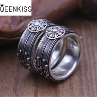 qeenkiss rg6873 fine jewelry%c2%a0wholesale%c2%a0fashion%c2%a0singleman father party birthdayweddinggift vintage lotus 925 sterling silver ring