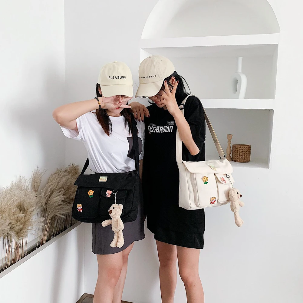 

Модная Холщовая Сумка через плечо, вместительный ранец для студентов, Экологически чистая складная сумка для покупок с знаком