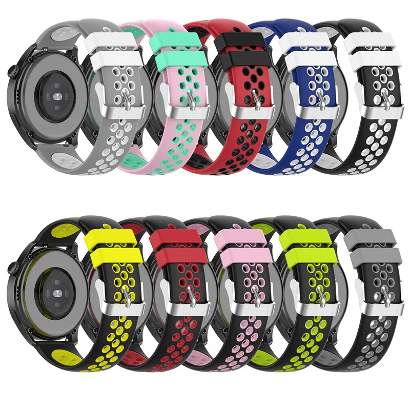 

Ремешок силиконовый для Samsung Galaxy/20 мм 22 мм, резиновый браслет для Huawei Watch Band gt 2/2e/pro Honor Magic