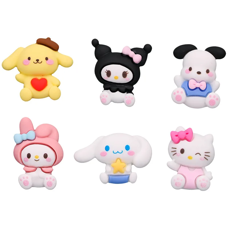 

Kawaii Sanrio Resin Accessories Kuromi MyMelody Kirby HelloKittys Cartoon Phone Case Nail Patches Handmade Decorate Materials