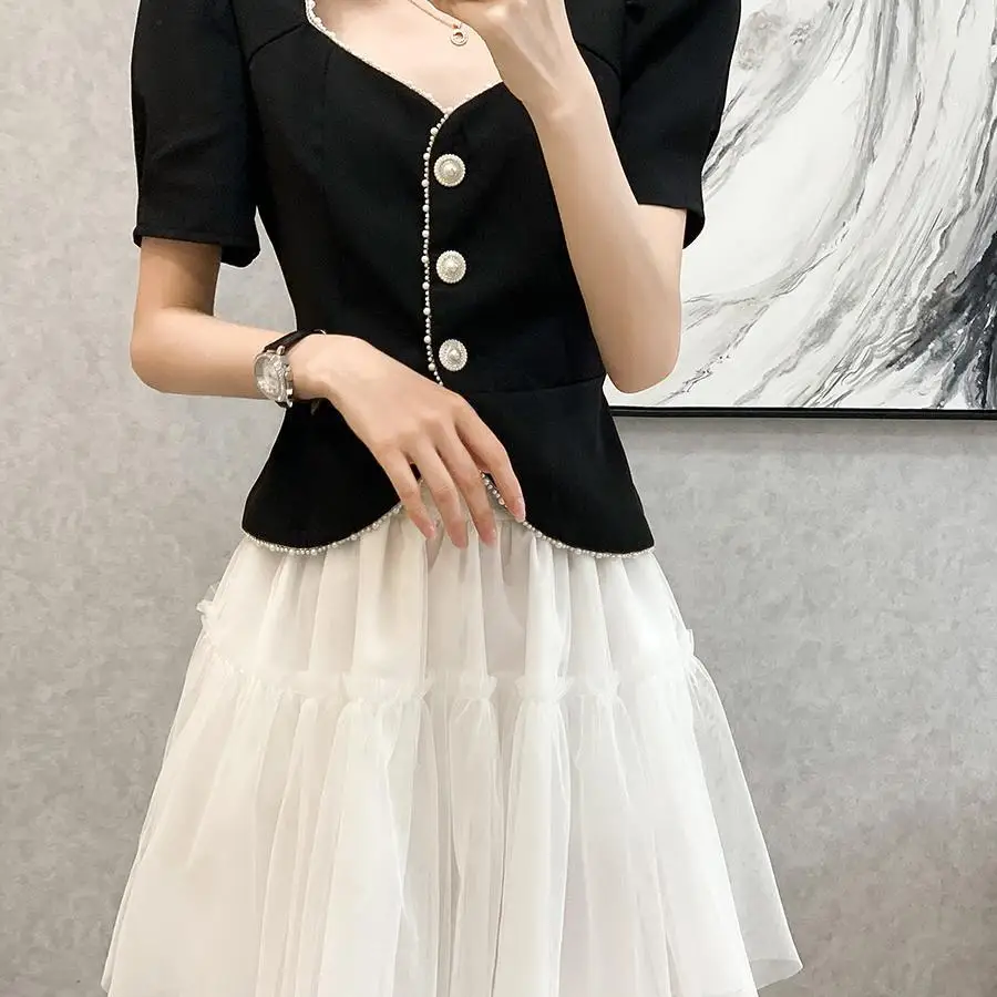 Элитный модный Женский Летний Новый короткий топ во французском стиле 2023