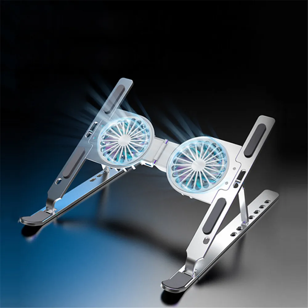 

Desktop Laptop Stand Cooling Pad Fans Metal Portablet Suporte Notebook Keyboard Riser Stand Holder for Macbook Air Pro 11-17inch