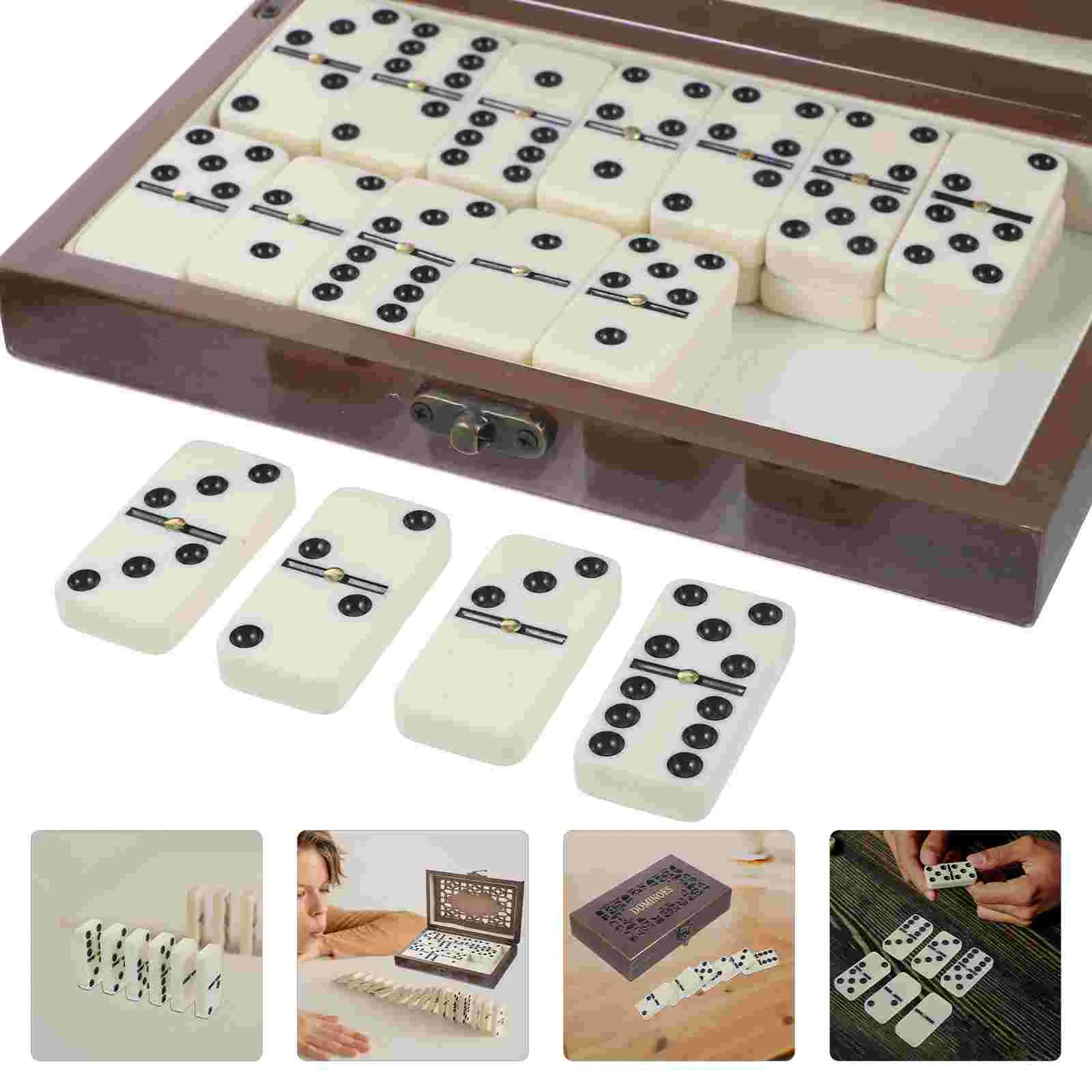 

Dominoes Party Outdoor Man Gift Retro Dominoes Game Building Dominoes Domino Set Case Domino Blocks Kids Kids Travel Toys
