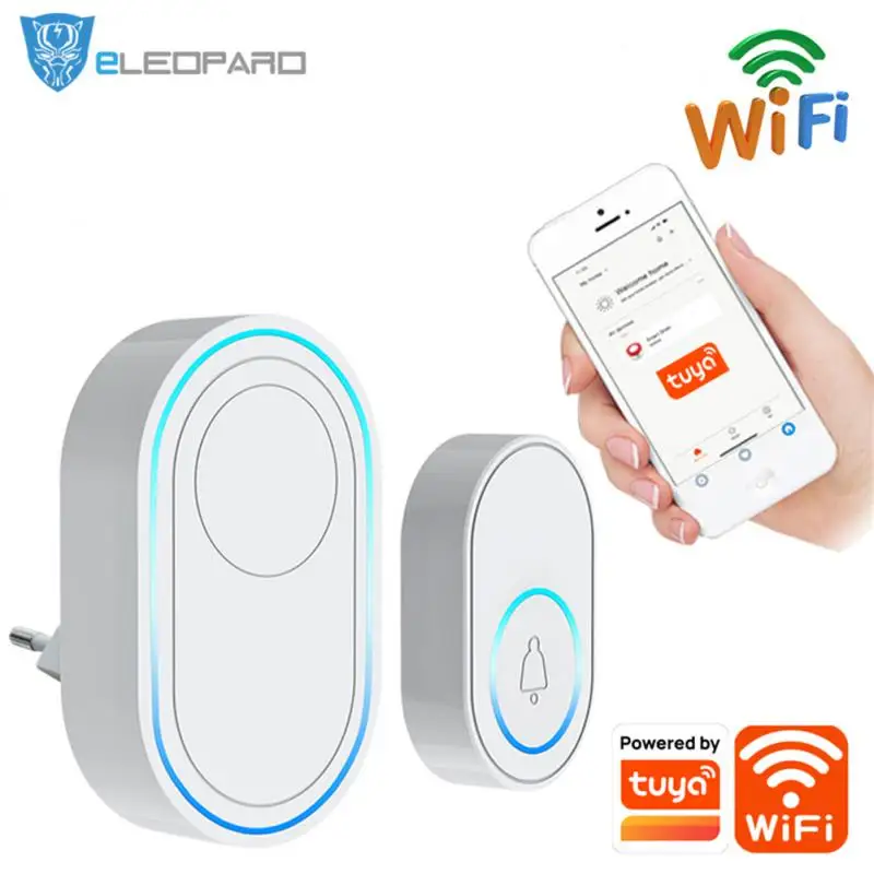 

Tuya Smart Wifi Security Alarm Intelligent Wireless Doorbell Electronic Doorbell Eu Us Plug Wireless Anti-theft Device New Mini