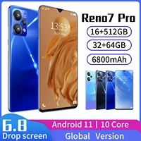 RENO7 PRO 16GB RAM 512GB ROM Android Mobile Phones 6 8 Inch Celulares Global Version Cellphone Realme Smartphones iPhone
