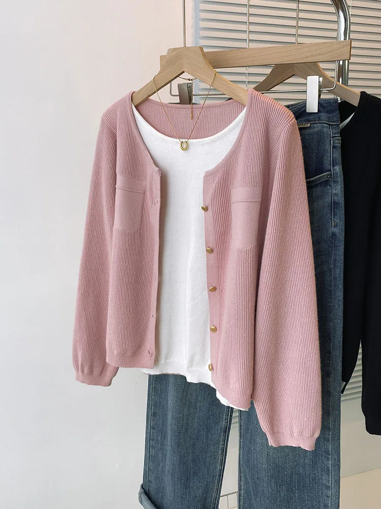 Вязаный свитер большого размера пуловер Женский Осенний Модный в Корейском