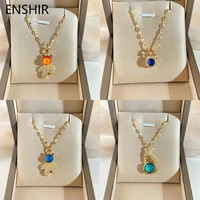 enshir 316l stainless steel color changing pendant clavicle necklace creative ladies necklace festive party jewelry gift