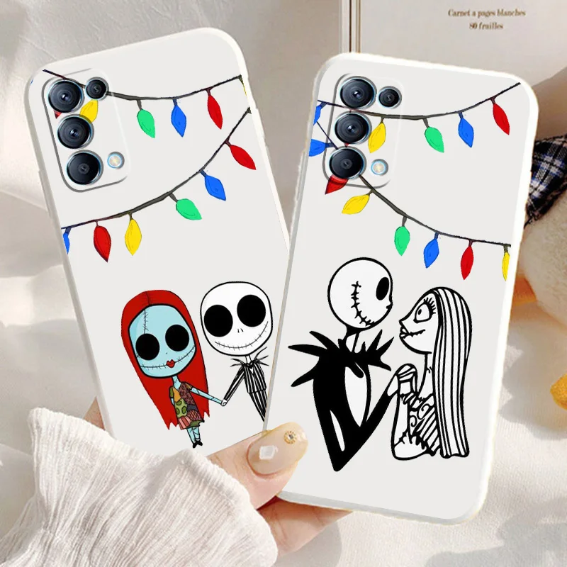 

Christmas Eve Dolls Disney For OPPO Reno 7 Pro SE Z 6 Lite Pro 5 Lite 4 Lite Z 2 Z 4G 5G Silicone Soft Black Phone Case
