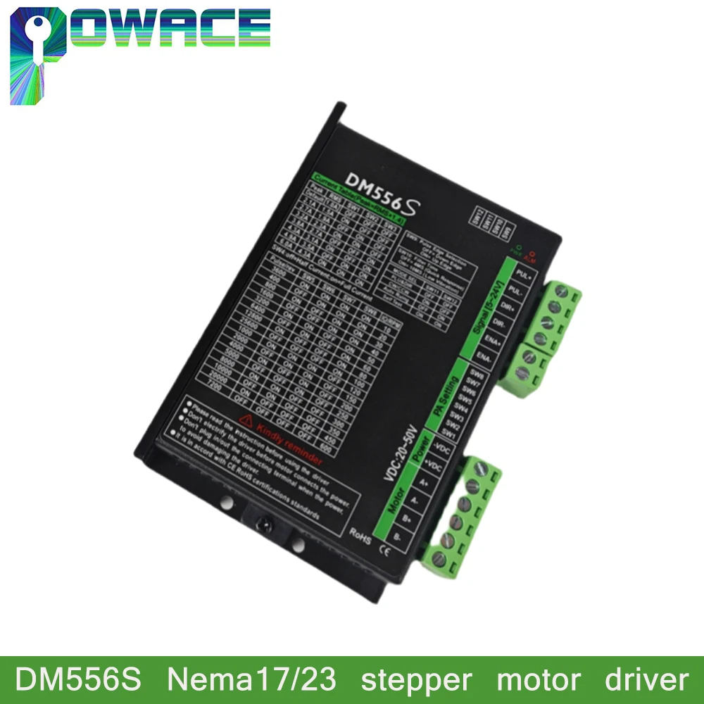 

DM556S Nema17 Nema23 Драйвер шагового двигателя с ЧПУ 1-6A 20-50 В постоянного тока