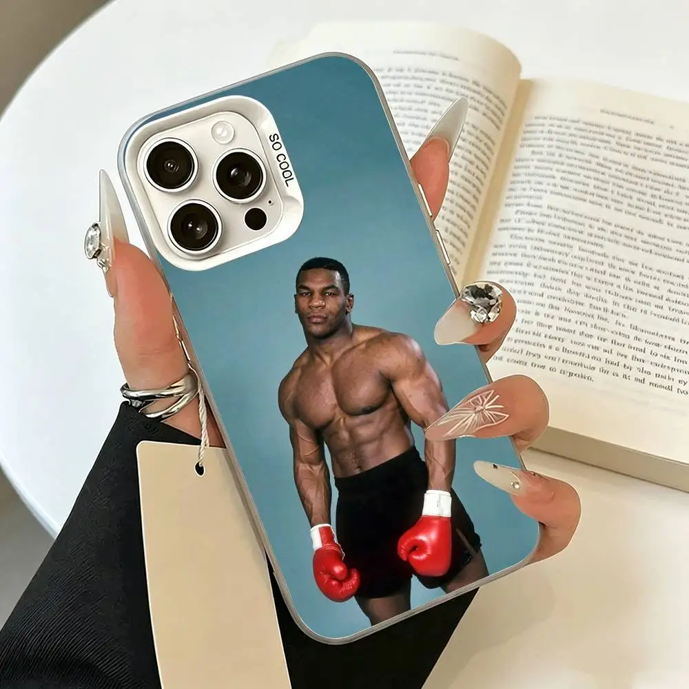 Фото Чехол для телефона M-Mike Tyson Boxer для iPhone 17 Air 16 15 14 13 12 11 Pro Max, белый, серебристый, жесткий чехол №3