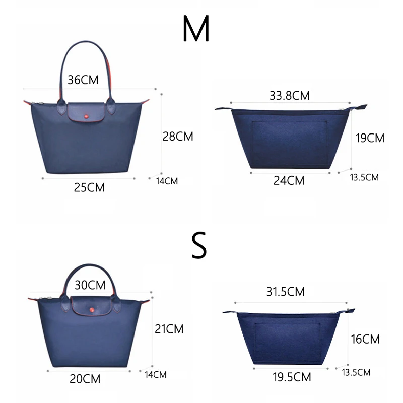 TINBERON Felt Cloth Bag liner Multifunctional Travel Insert Bag Makeup Organizer Dumpling Shape lined Bag Super Light Bag in Bag images - 6