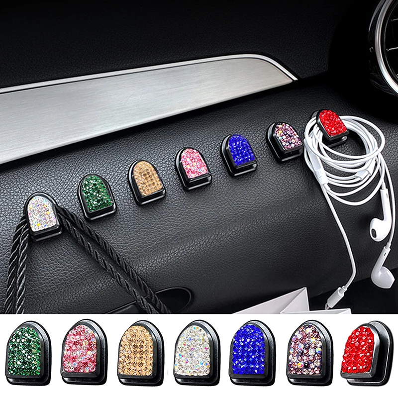 

Rhinestone Crystal Hooks Car Hanging Bag Holder Home Wall Ornaments Decor Hooks