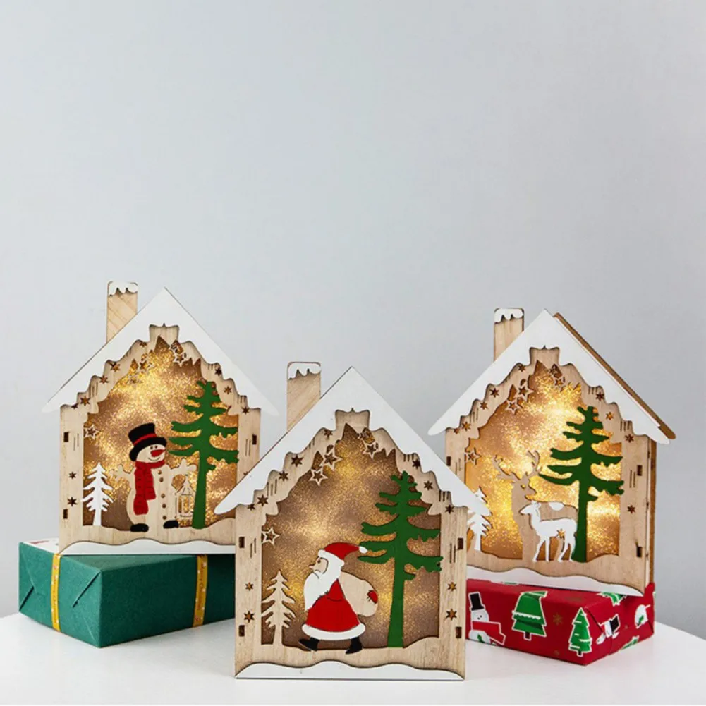 Деревянный Рождественский Декор в деревенском стиле с искусственными