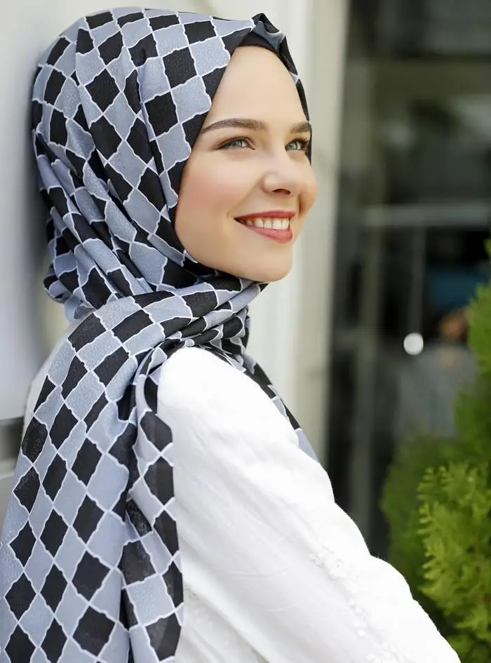 

WOMEN HIJAB SHAWL ACCESSORY SCARF COTTON MEVSİMLİK GIFT BLACK STYLE