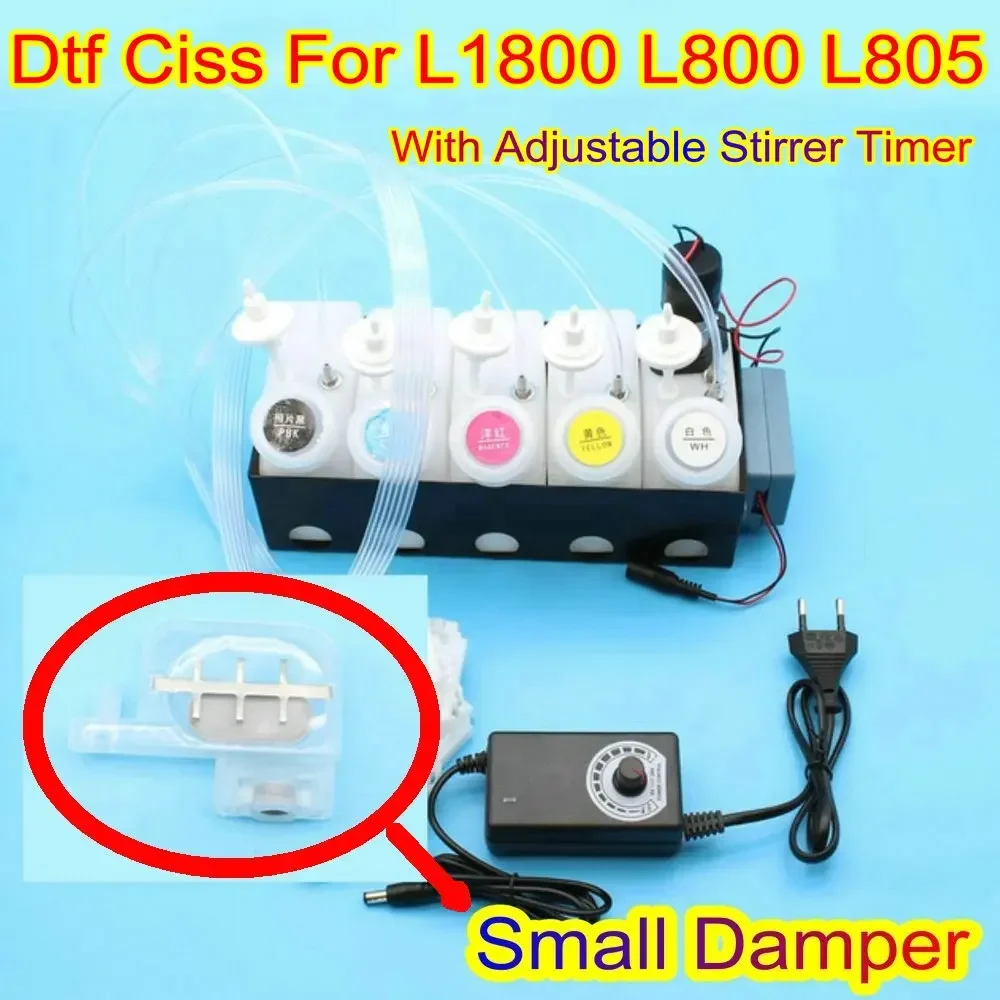 L1800 L800 Многоразовый резервуар Dtf Ciss с мешалкой с таймером для Epson L805 Резервуар с белыми чернилами DTF Комплект для печати Ciss Dtg (art.: 3920cc7108fef) - 3920cc7108fef