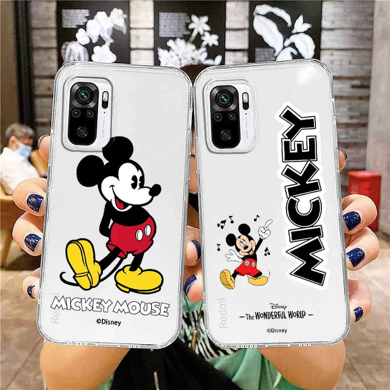 

Disney Mickey&Minnie Mouse For Xiaomi Redmi Note 12 10 11 9 Pro Plus Speed 11S 11T 10S 9T 9S 8 5G Transparent Phone Case Cover