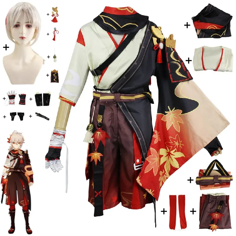 

Kaedehara Kazuha Cosplay Costume Game Genshin Impact Clothing Aldult Unisex Top Shawl Shorts Halloween Party Exquisite Suit