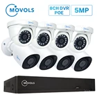 Movols 5MP система видеонаблюдения 8CH H.265 DVR набор 4 шт пуля 4 шт купольная камера безопасности для помещенийулицы водонепроницаемый CCTV комплект